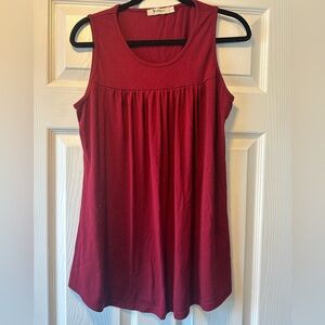 Red Sleeveless Dress top (L)